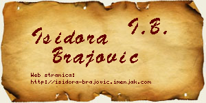 Isidora Brajović vizit kartica